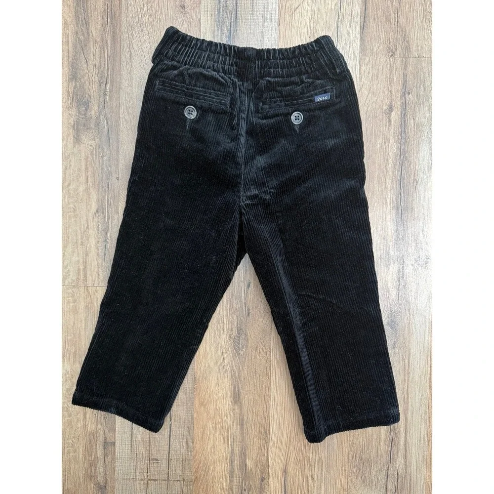 Ralph Lauren Baby Black Corduroy Pants‎ 18M Elastic Waist Classic NWOT